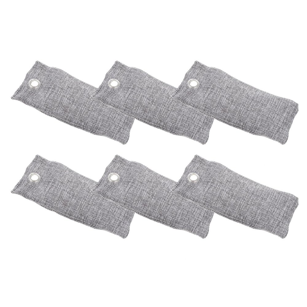 FOMIYES Bamboo Activated Charcoal Bags, 6-Pack, Odor-Neutralizing Shoe Drying Bags with Jute Sacks, Moisture-Absorbing, for Closets, Cars, and Rooms, Random Color