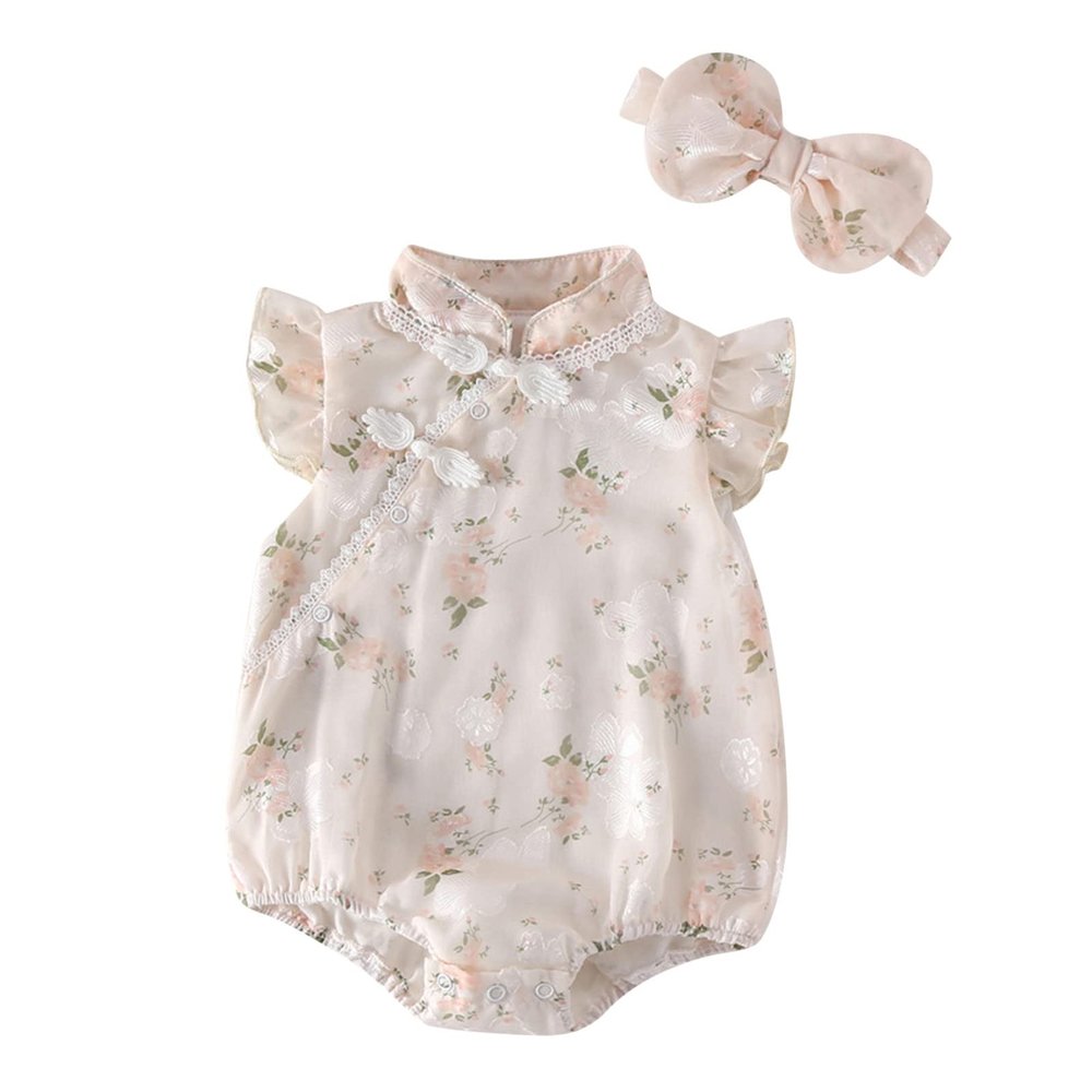 Generic Baby Sleeping Bag, Newborn Baby Girl Short-Sleeve Romper with Headband, Ballet Bodysuit Outfit, Pink, 6-9 Months