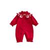 Red Festive Cotton Sleeveless Baby Bodysuit, 6–12 Months view 1