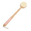 YUYTE Double-Sided Bath Brush with 17-Inch Bamboo Handle, Dense Nylon and Soft Silicone Bristles for Dry and Wet Brushing, Lymphatic Massage and Gentle Exfoliation (PINK) view 3