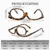 Disnace Makeup Glasses, Rotating Single-Lens Flip-Down Cosmetic Glasses for Women, Leopard Print, 2x view 2