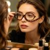Disnace Makeup Glasses, Rotating Single-Lens Flip-Down Cosmetic Glasses for Women, Leopard Print, 2x view 4