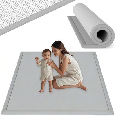 Nqexivo 2 cm Thick Baby Play Mat, 190 x 380 cm, Soft Coral Fleece Surface, Non-Slip Backing
