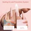 NGOKPYD Sandwich Dual Nail Forms, 240 Clear Tips for Gel Nail Extensions, Almond Round view 2