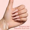 NGOKPYD Sandwich Dual Nail Forms, 240 Clear Tips for Gel Nail Extensions, Almond Round view 4