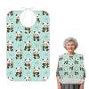 FRODOTGV Reusable Waterproof Adult Bib with Foldable Food-Catcher Pocket, Panda Pattern view 2