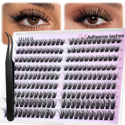 CALAILIS Self-Adhesive D-Curl Lash Extensions, 200+ Pieces