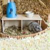 Hxiu 3-Chamber Hamster Hideout with Natural Wood Platform and Bridge view 3