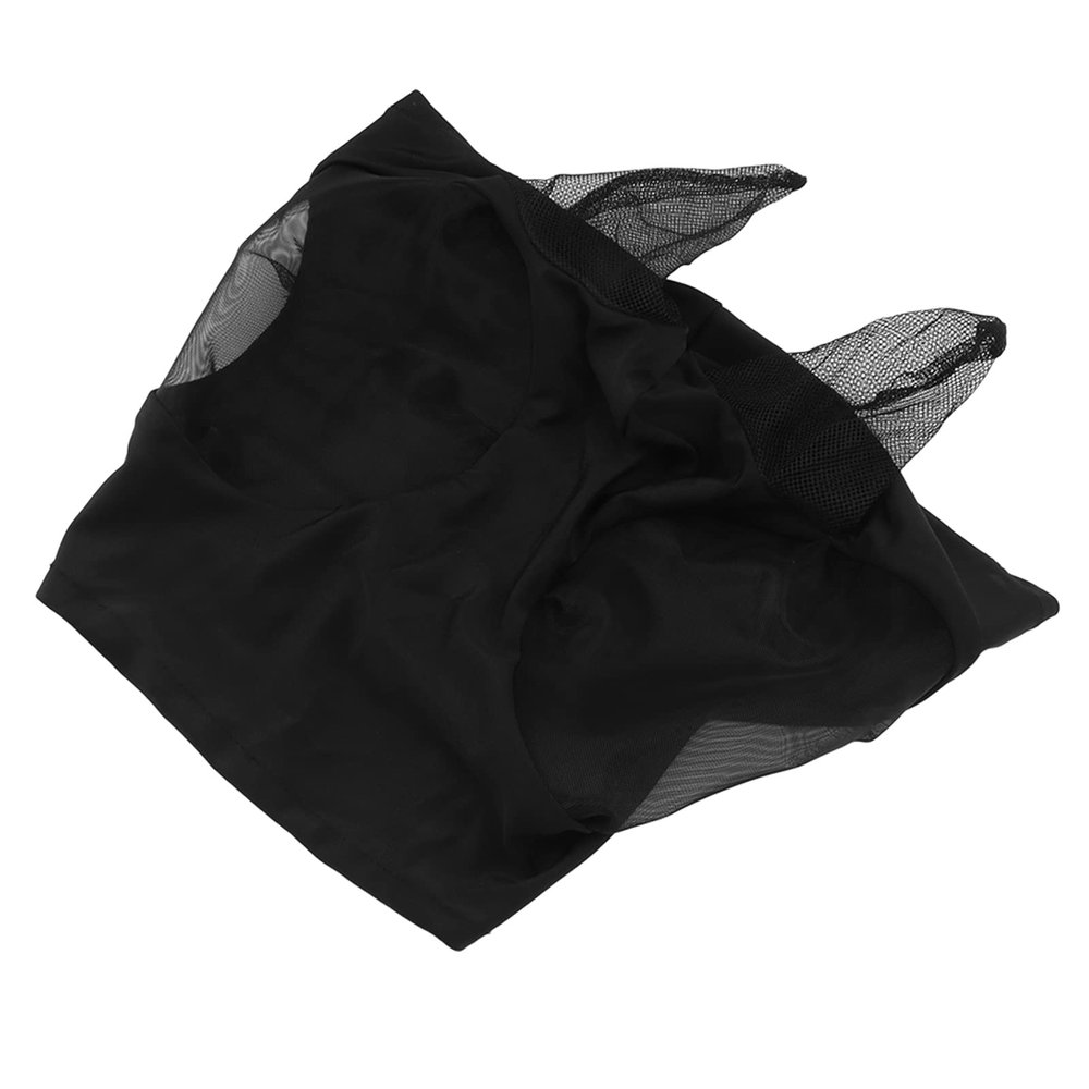 AlpenLife Basics Breathable Mesh Fly Mask for Horses with UV Protection, Black