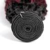 Jucames Curly Wave Human Hair Weave Bundles, 3-Pack, Ombre Black to Burgundy, 28/30/32 in view 3
