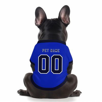 Personalized Pet Football Jersey, Custom Pet T-Shirts with Name/Number/Logo for Small to Medium Dogs/Cats 3-30KG (A-Blue)