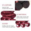 Jucames Body Wave Human Hair Weave Bundles, 3-Pack, Unprocessed Remy Double Weft, Ombre Black to Burgundy, 16/18/20 Inch view 3