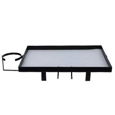 Space-Saving Bedside Shelf with Drink Holder, Clip-On Carbon Steel Tray for Bunk Beds and Dorm Rooms, 13.6 kg, Black
