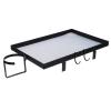 Space-Saving Bedside Shelf with Drink Holder, Clip-On Carbon Steel Tray for Bunk Beds and Dorm Rooms, 13.6 kg, Black view 2
