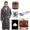 Twistover 10-Piece Father's Day Gift Set for the Best Dad with Hooded Robe, Whiskey Glass, Cubes, Coaster, Scented Candle, Ice Tongs and Bottle Opener view 1