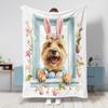 Spring Easter Lakeland Terrier Dog Blanket, 60 x 80 in, Funny Bunny Eggs view 1