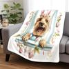 Spring Easter Lakeland Terrier Dog Blanket, 60 x 80 in, Funny Bunny Eggs view 2