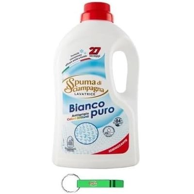 Spuma Di Sciampagna Bianco Puro Liquid Laundry Detergent, 27 Washes, 1,215 ml + Free Beni Culinari Keychain