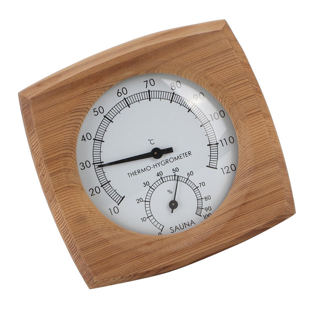 2-in-1 Cedar Thermometer and Hygrometer, Handmade for Sauna Use