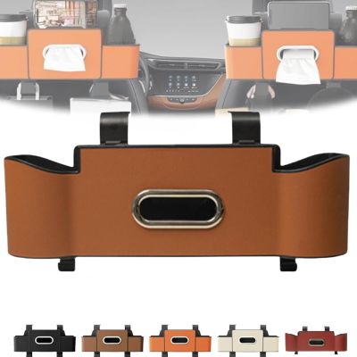 3-in-1 Car Backseat Organizer with Cup Holder, Tissue Box & Hooks