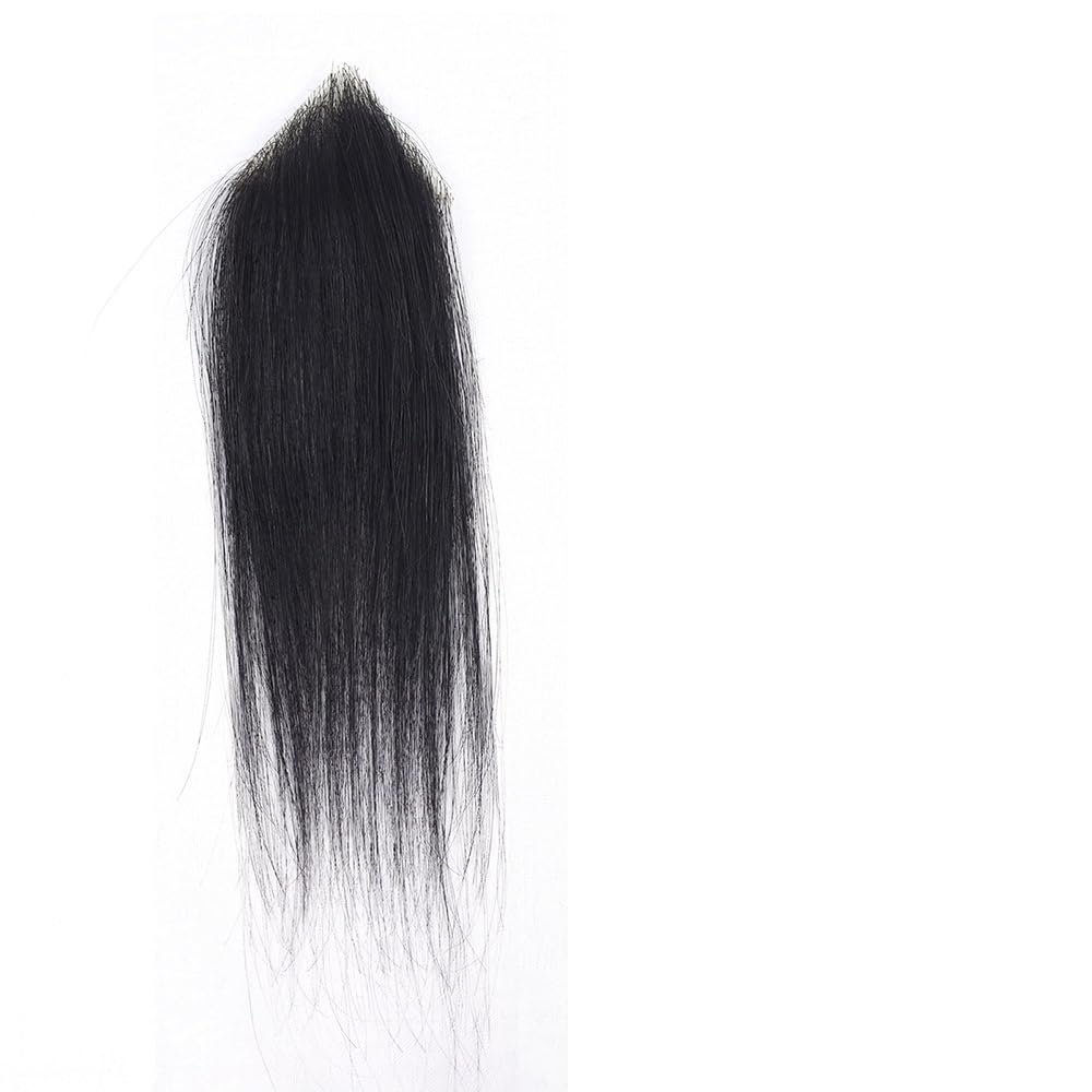 Invisible Human Hair Forehead Hairpiece for Men, Thin PU Toupee (4 x 4 x 5 cm)