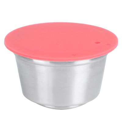 Fafeicy Reusable Capsule Coffee Pod Accessory, Stainless Steel, Eco-Friendly Design for Coffee Lovers and Home or Office, Compatible with Espresso Machines (Red)