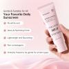 Collagen Sunscreen Cream SPF 50, Pink Sunscreen with UV Protection, Brightening and Moisturizing Makeup Finish view 3