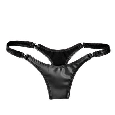 Generic Leather & Latex Women's Leggings Lingerie, Sexy Panties, Thong, High-Waisted Wetlook