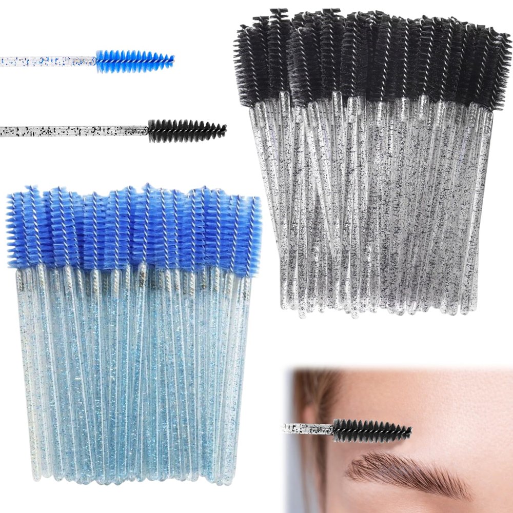 GSGFUIS 200 Disposable Eyelash Brushes with Crystal Handles