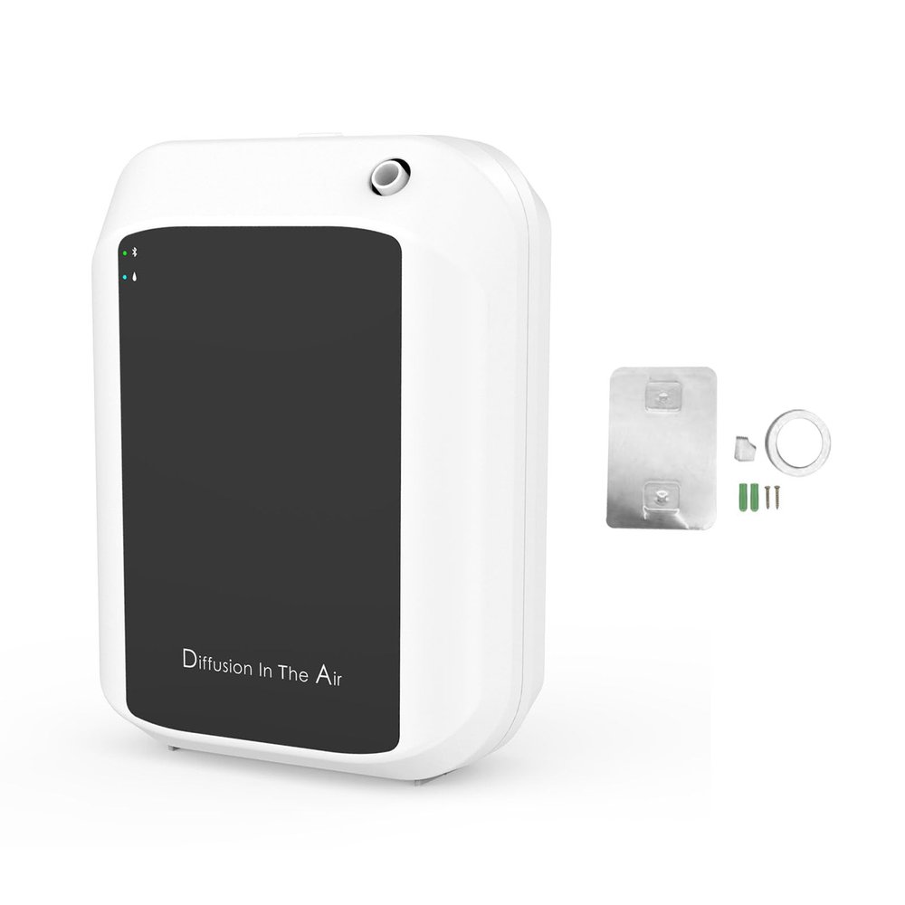 Jenngaoo Bluetooth Diffuser, 150 mL Essential Oil Scent Machine with App Control, Wall-Mounted, Black and White