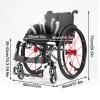 KXPSWGE Folding Self-Propelled Transfer Wheelchair, Aluminum, Double Cross-Brace, 15-inch Seat view 2