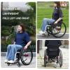 KXPSWGE Folding Self-Propelled Transfer Wheelchair, Aluminum, Double Cross-Brace, 15-inch Seat view 3