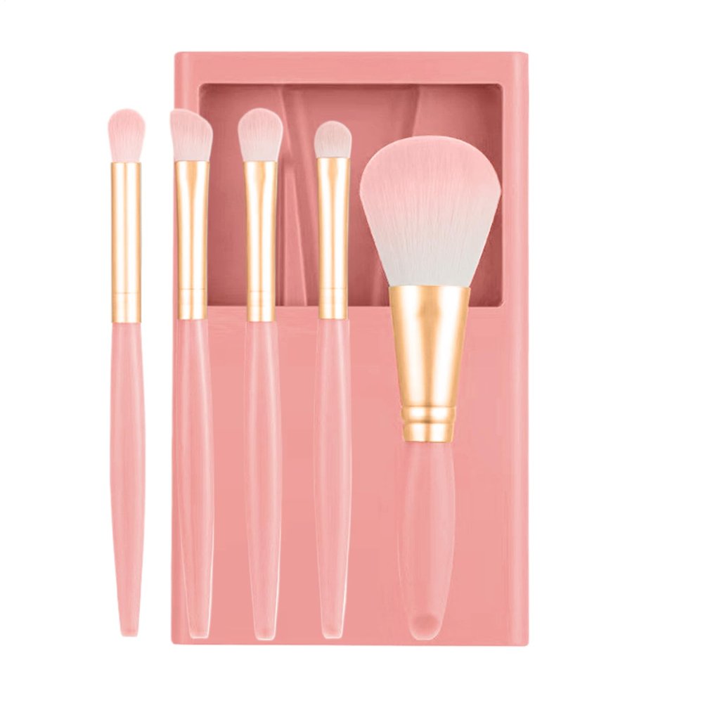 Easy-to-Clean Makeup Brush Set with Case and Mirror