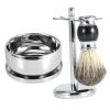 AlpenLife Basics Shaving Tool Set for Men, Synthetic Badger Hair Brush, Alloy Soap Bowl for a Traditional Shaving Experience view 3