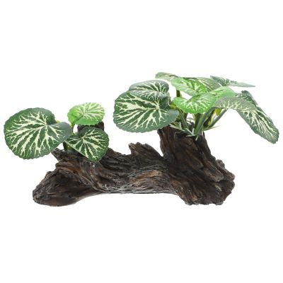 SHINEOFI Rainforest Plant Decor for Reptiles, Resin with Cork Bark