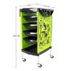 5-Tier Salon Rolling Cart with Wheels, Black view 2