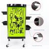 5-Tier Salon Rolling Cart with Wheels, Black view 3