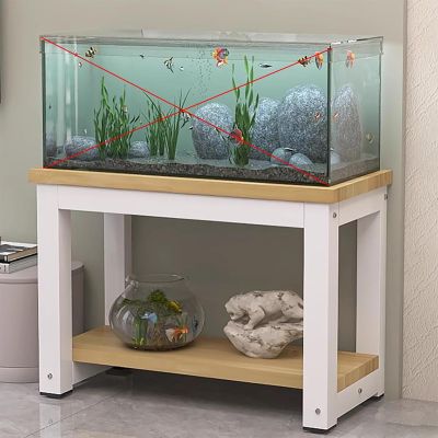 Sturdy Metal Aquarium Stand with Storage, 2-Tier Aquarium and Reptile Rack, MDF Plant Table for Living Room, Bedroom, or Office (White/Beige, 90 x 40 cm)