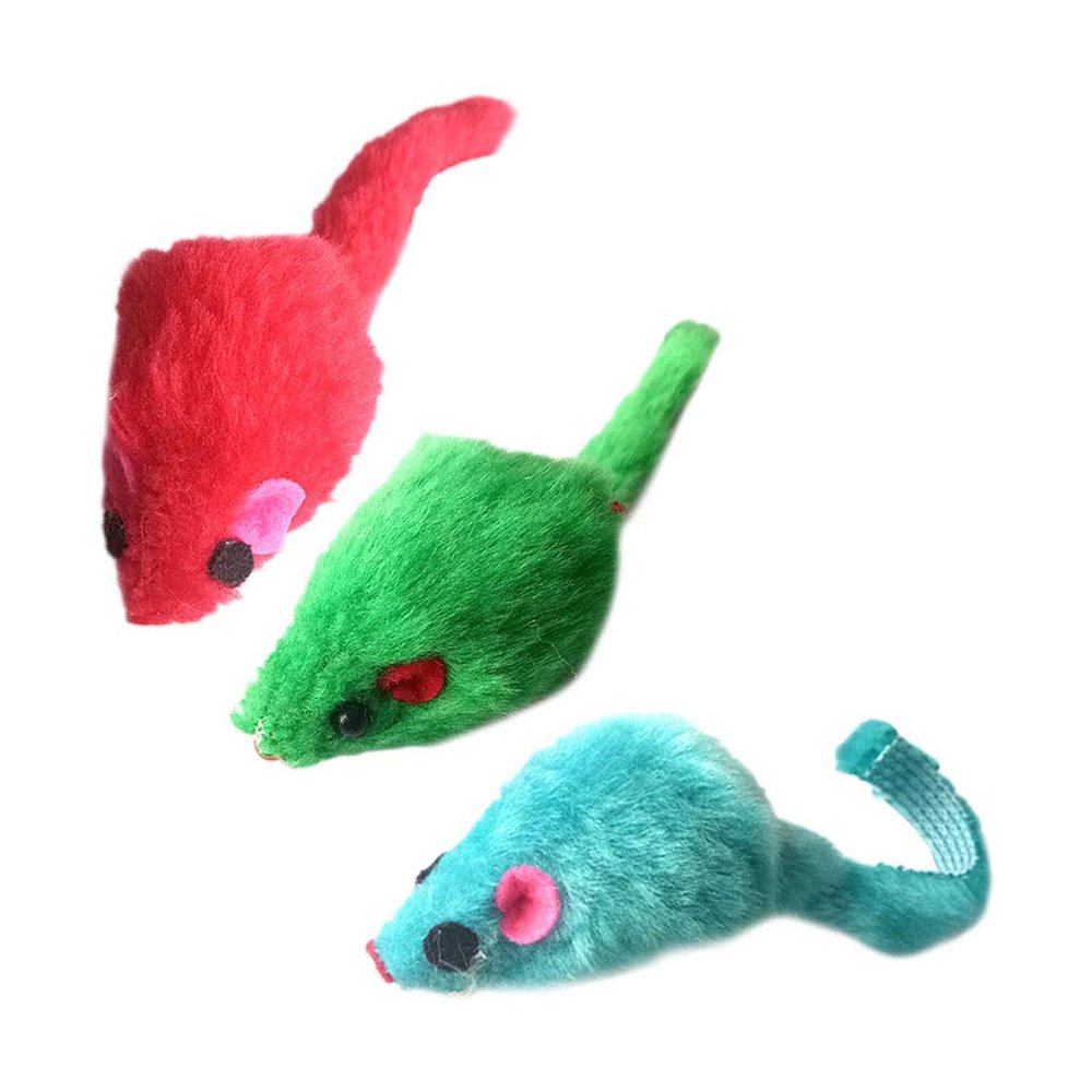 10-Pack Mini Colorful Plush Mouse Toys for Cats