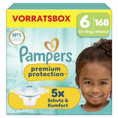 Pampers Premium Protection Size 6, 168 Diapers, 13–18 kg