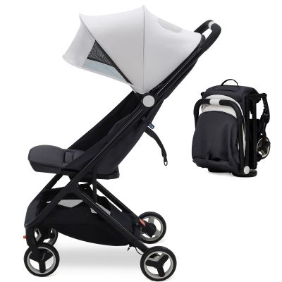 Garvee Lightweight Baby Stroller, One-Hand Fold, Adjustable Backrest, Sun Canopy, 5-Point Harness, Gray