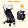 Garvee Lightweight Baby Stroller, One-Hand Fold, Adjustable Backrest, Sun Canopy, 5-Point Harness, Gray view 4