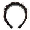 Black Braided Rhinestone Headband in Fishtail Braid Style view 1