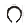 Black Braided Rhinestone Headband in Fishtail Braid Style view 2