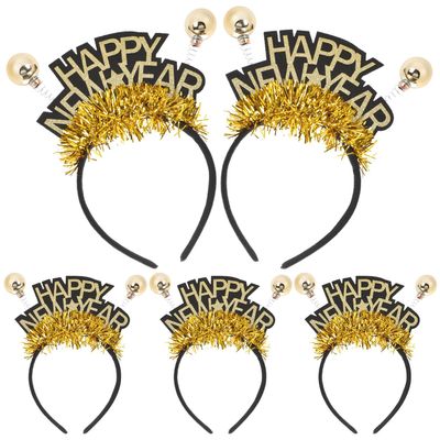 GANAZONO 5-Pack Shiny New Year's Party Headbands