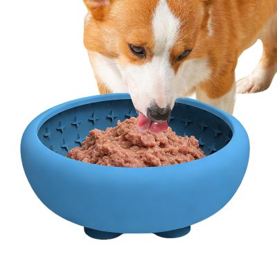 Slow Feeder Dog Bowl with Non-Slip Silicone and Suction Base
