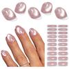 UV Nail Wraps, 20-Piece Pink Cat-Eye Semi-Cured Gel Stickers view 1
