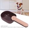 Pet Food Scoop, Premium ABS Material, Ergonomic Design, Clip Function, Brown and Pink view 2