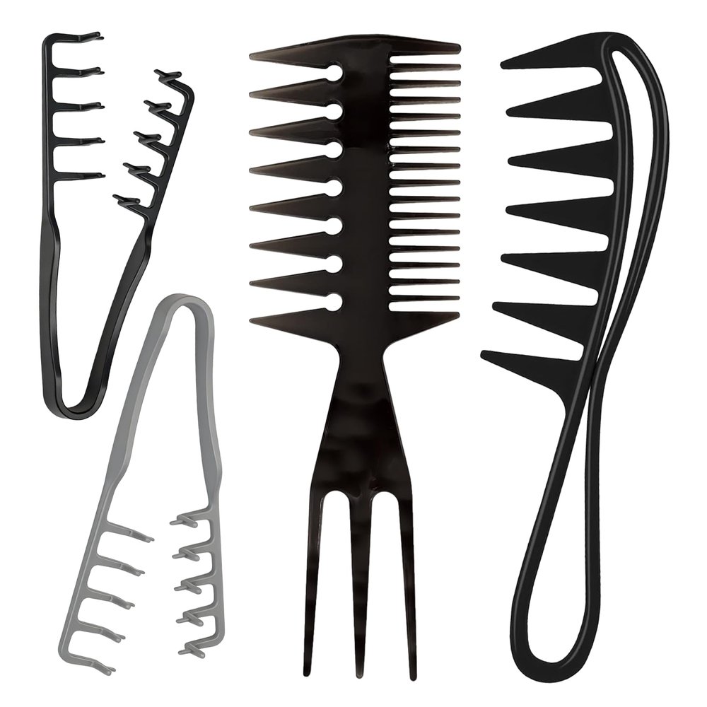 4-Piece Hair Comb Set for Volume, Gentle Detangling, and Salon Styling