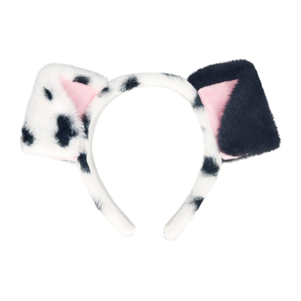Plush Dalmatian Ears Headband for Adults, Soft Spotted Puppy Costume Accessory